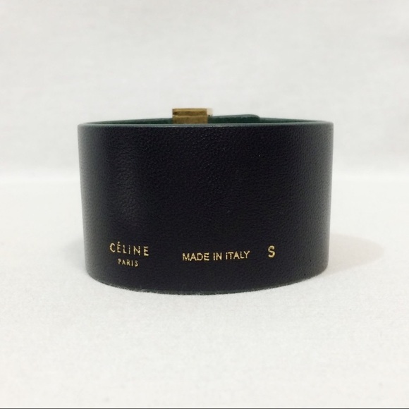 Celine Suede Leather Cuff - Green w/Gold clasp - Picture 6 of 6
